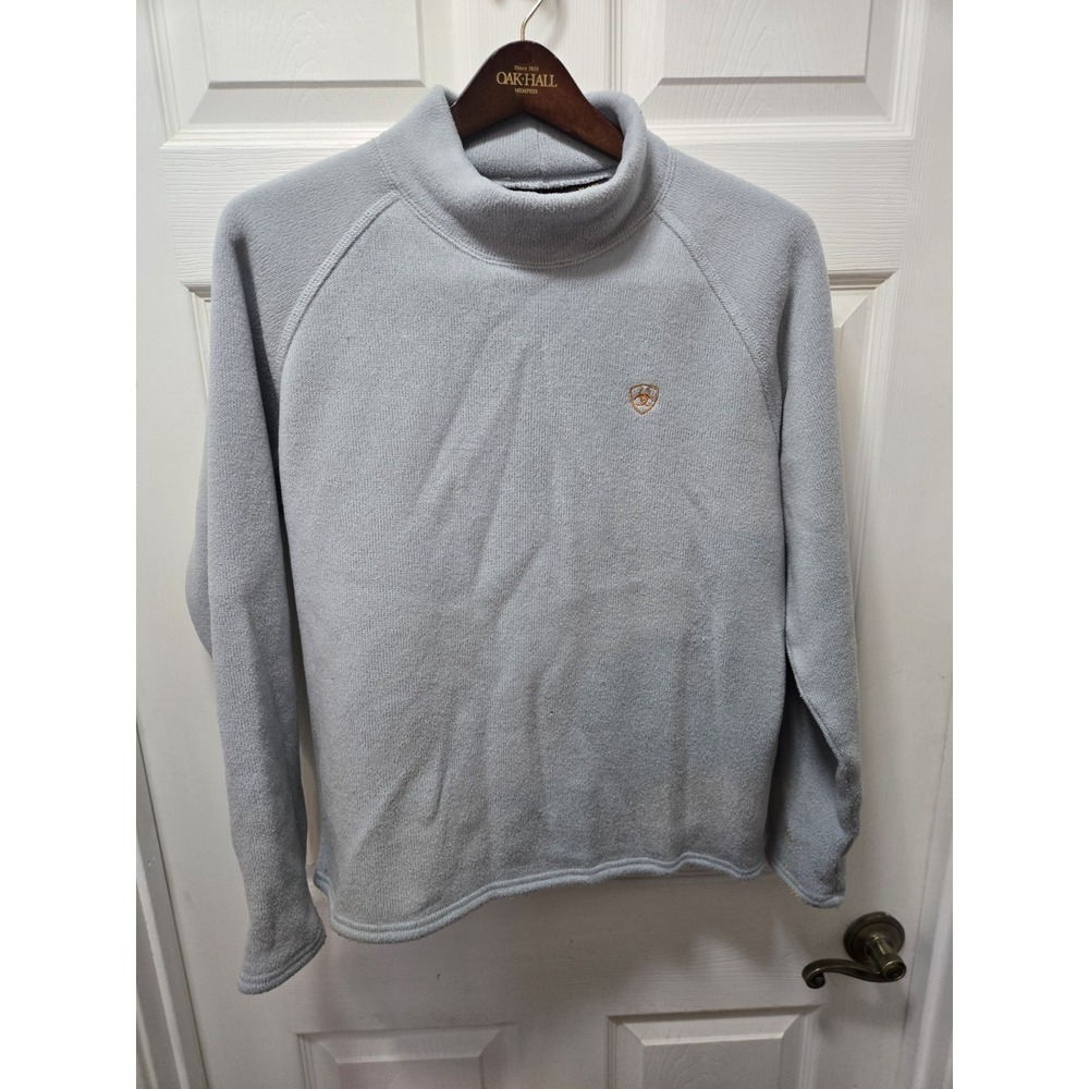 Ariat Women's Fleece Lined Pullover Sweater XLarge USA Blue Mock Neck
